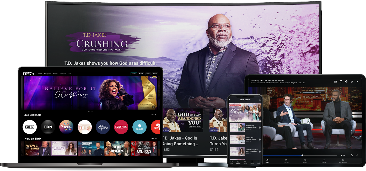 TBN+ is available for free on all your favorite devices. Watch this free christian streaming channel today.